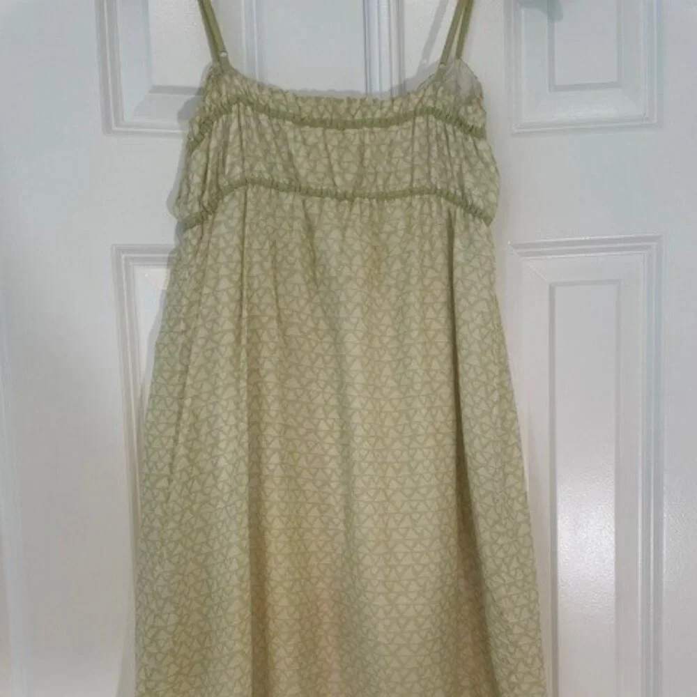 Max Studio Boho Spaghetti Strap GREEN and WHITE Summer Dress – Sz XS - Picture 7 of 8